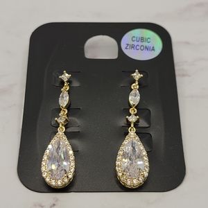 Windsor Gold cubic-zirconia drop earrings